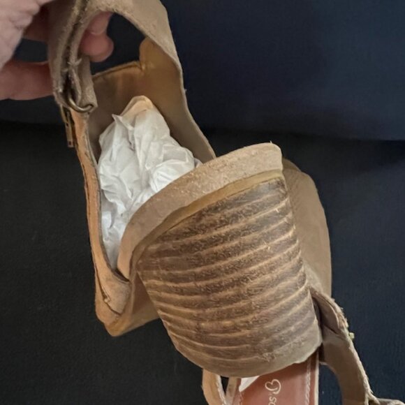 Baretrap Peep Toe Sandal/ Boot Neutral colour Suede size 8.5 - Picture 5 of 11